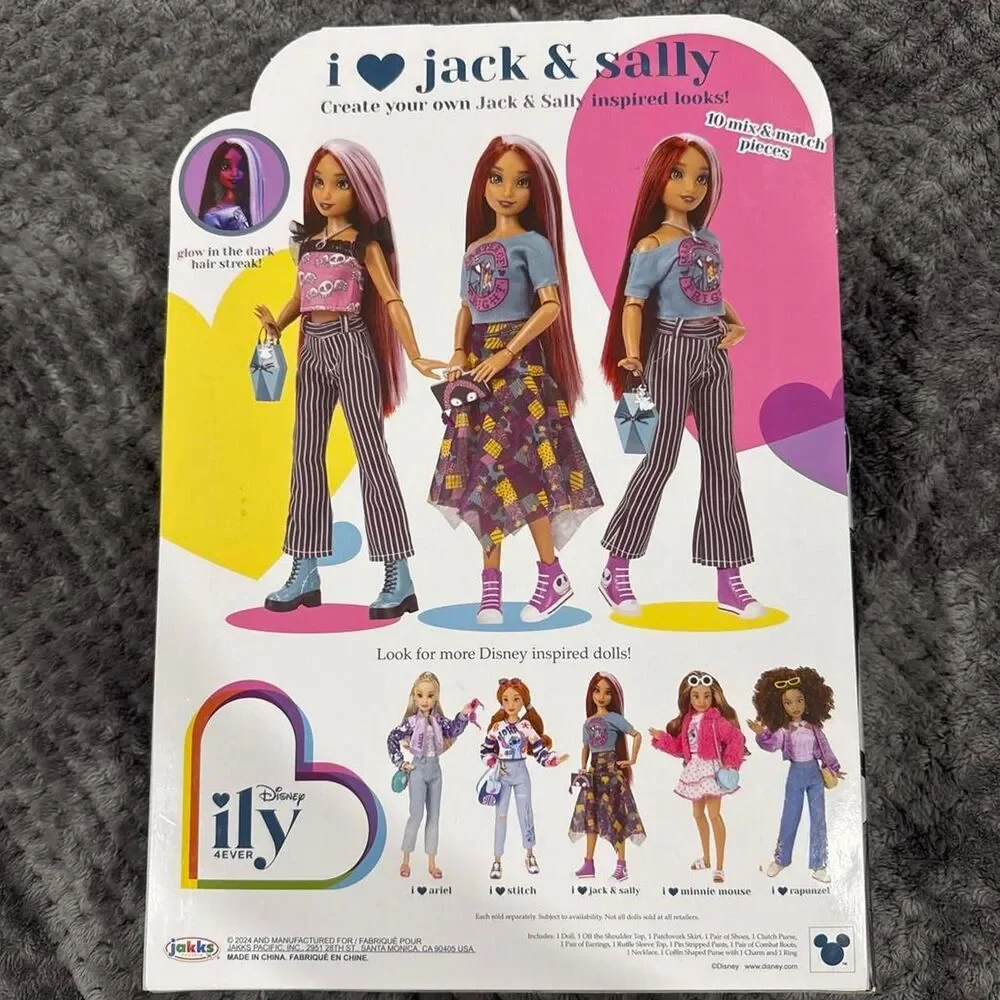 Disney I Love Jack and Sally doll with 2 outfits